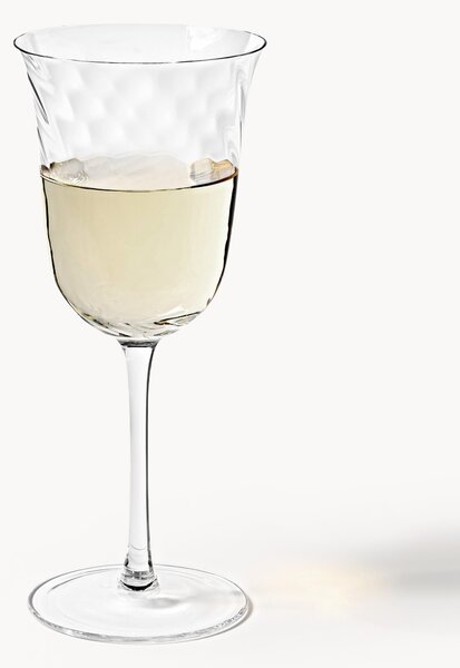Set di 4 bicchieri da vino in vetro soffiato Swirl