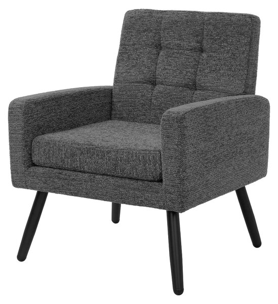 Poltrona ML-Design per soggiorno, poltrona relax con braccioli, poltrona da lettura confortevole, poltrona imbottita con struttura in acciaio, poltrona per la televisione, poltrona lounge, colore antracite