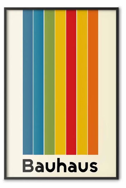 Poster: Ispirato Bauhaus - composizione minimalista in bande multicolori