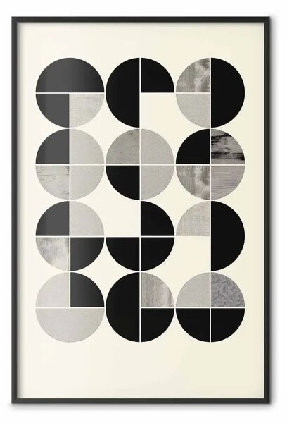 Poster: Ispirato Bauhaus - composizione geometrica con semicirchi