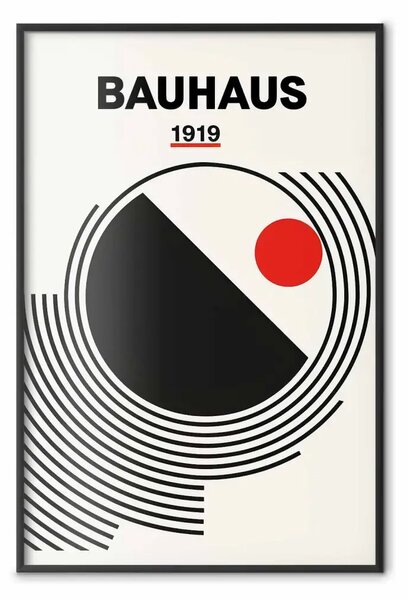Poster: Ispirato Bauhaus - forme geometriche con contrasto di nero e rosso