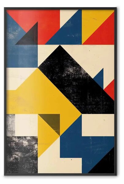 Poster: Ispirato Bauhaus - figure multicolori in forme angolari
