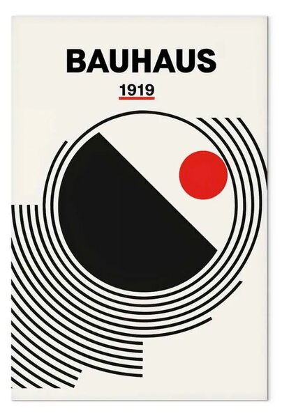Quadro su tela Ispirato Bauhaus - composizione astratta con cerchio e linee in stile modernista