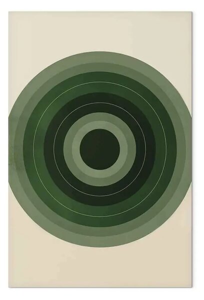 Quadro contemporaneo Ispirato Bauhaus - composizione concentrica in sfumature di verde
