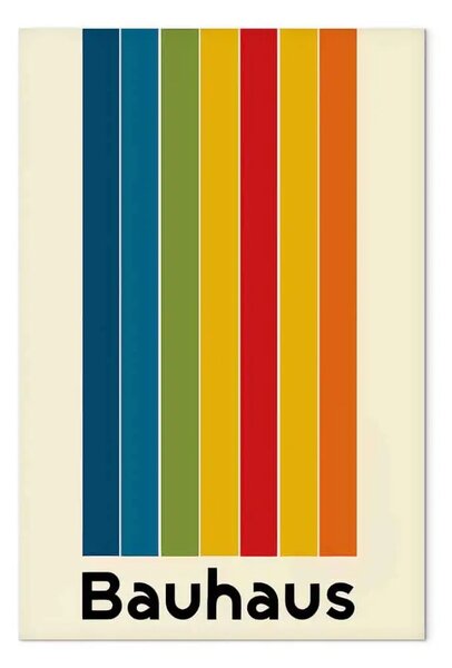 Quadro moderno Ispirato Bauhaus - strisce verticali in tonalità moderniste