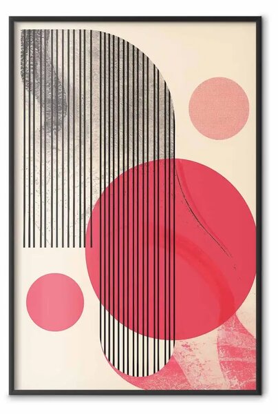 Poster: Ispirato Bauhaus - composizione geometrica con forme contrastanti
