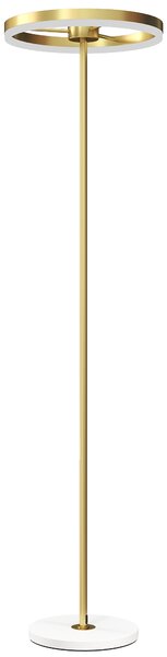 HOMCOM Lampada da Terra Moderna con Luce Dimmerabile con Interruttore a Pedale e 3 Luminosità, Oro | Aosom Italy