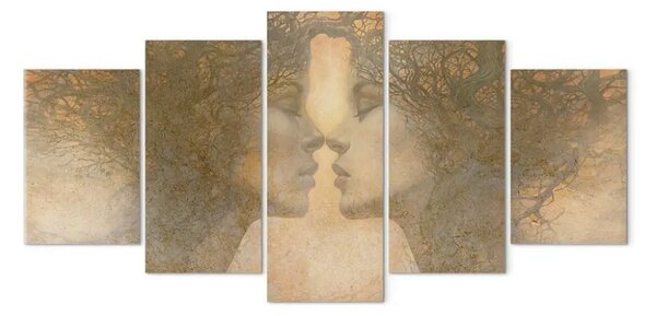 Quadro contemporaneo Fusione simbolica - natura e uomo in un'unione armoniosa