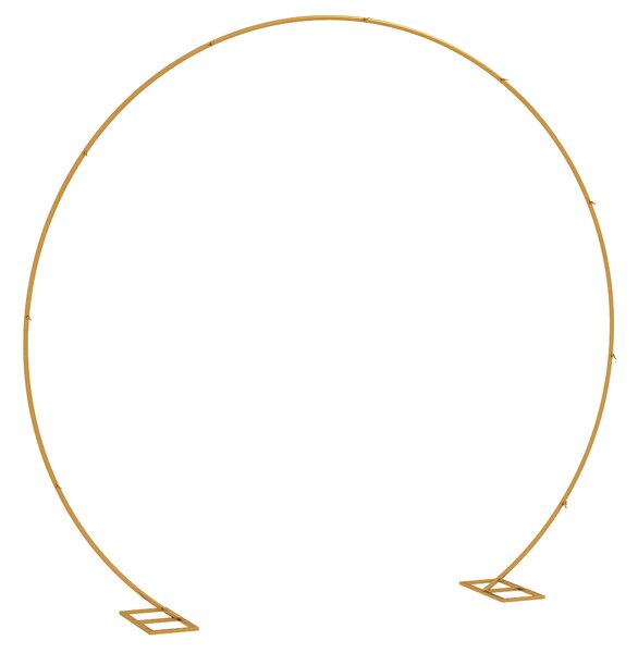 Outsunny Arco da Giardino in Acciaio, Archetto Nuziale per Palloncini e Piante Rampicanti per Cerimonie, Compleanni ed Eventi, Oro | Aosom Italy