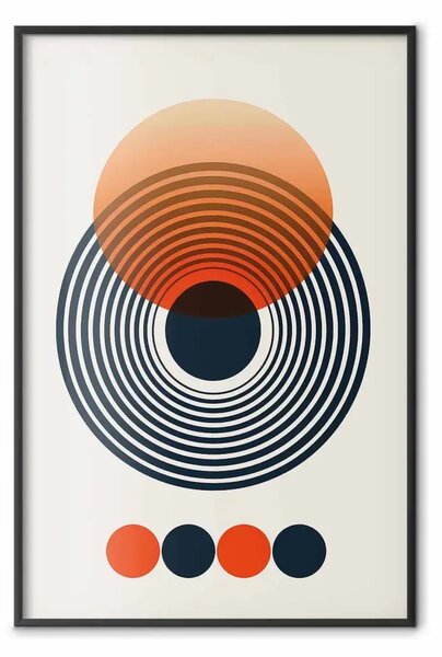 Poster: Ispirato Bauhaus - composizione minimalista con sfumatura di colore
