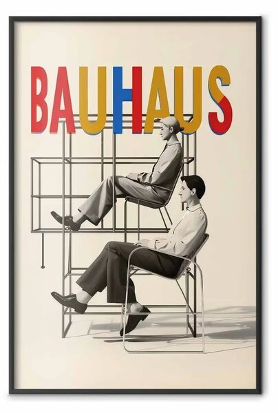 Poster: Ispirato Bauhaus - forme minimaliste e figure in stile modernista