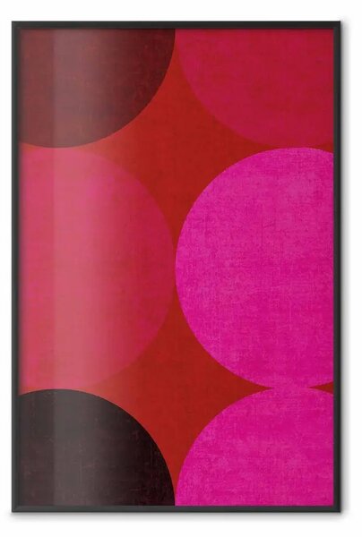 Poster: Cerchi geometrici - astrazione con grandi cerchi rosa e rossi