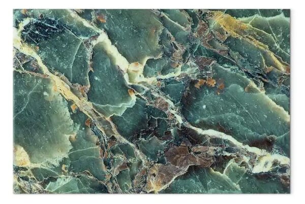 Quadro Pietra fantasiosa - marmo verde labradorite con crepe marroni