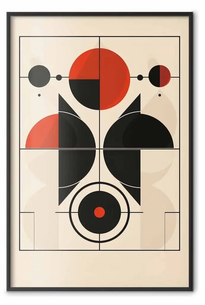 Poster: Ispirato Bauhaus - composizione moderna con forme e colori contrastanti