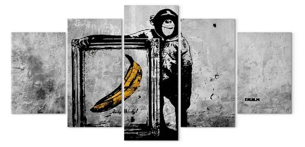 Quadro moderno Scimmia orgogliosa (5 pezzi) largo