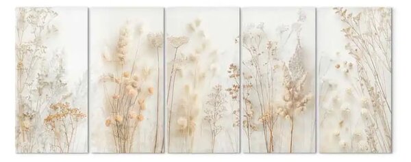 Quadro contemporaneo Composizione minimalista - piante essiccate in tonalità pastello