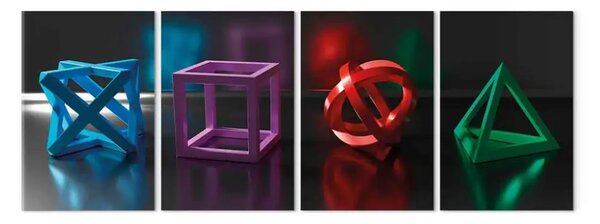 Quadro moderno Simbolismo dell'avventura (4 pezzi)