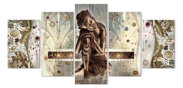Quadro contemporaneo Sogno di Buddha (5 pezzi) largo