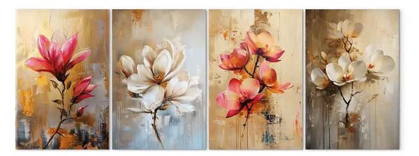 Quadro moderno Fiori pittorici - piante colorate in atmosfera Zen