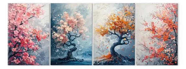 Quadro Alberi della fortuna - grafica colorata degli alberi in stile Zen