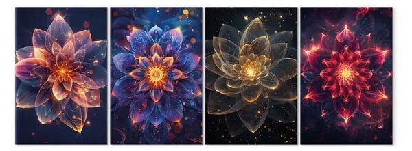 Quadro Mandala come fiori - motivo colorato pieno di energia magica
