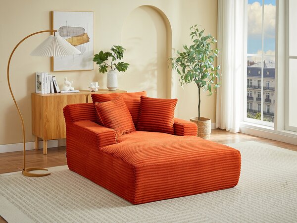 Chaise longue in velluto a coste larghe terracotta - DONILIA