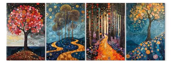 Quadro su tela Parco in stile liberty - paesaggi in un'interpretazione ricca e colorata