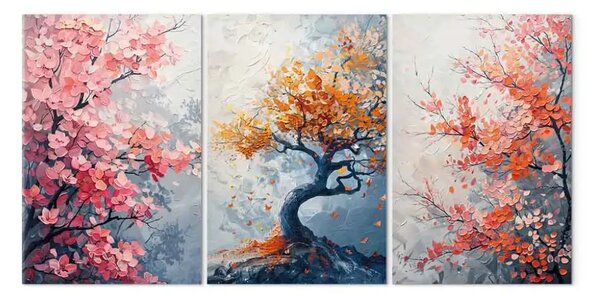 Quadro su tela Bonsai - albero della fortuna in un'interpretazione pittorica in stile Zen