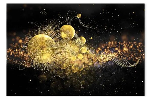 Quadro contemporaneo Creatura cosmica - grafica astratta con forme luminose
