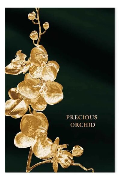 Quadro Orchidea su sfondo nobile - ramo con fiori in tonalità calde