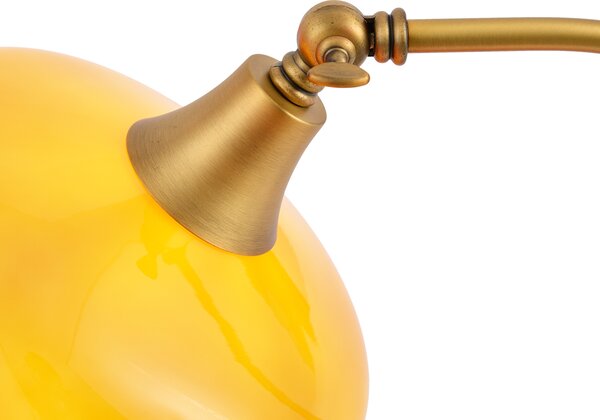Lampada da tavolo classica bronzo con vetro opale arancione - Clerk