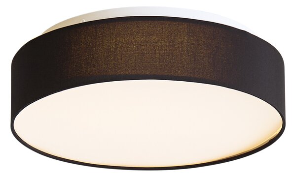 Plafoniera Smart Nera 35cm con LED e Telecomando - Flat Drum