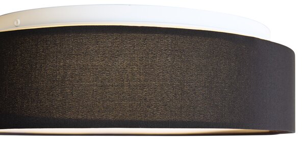 Plafoniera Smart Nera 35cm con LED e Telecomando - Flat Drum