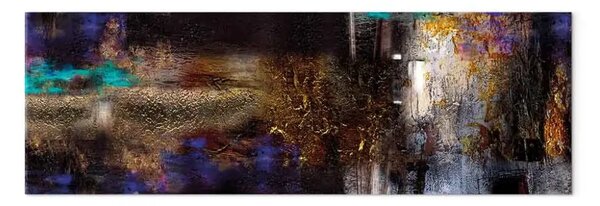 Quadro moderno Angelo dorato - stretto - astrazione multicolore