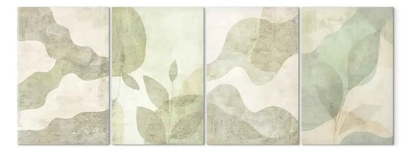 Quadro Onde verdi della natura - composizione delicata ispirata all'armonia e alla calma