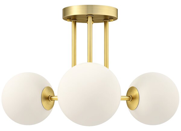 HOMCOM Lampadario da Soffitto Vintage con 3 Punti Luce Attacchi G9, 42x42x26.5 cm, Oro | Aosom Italy