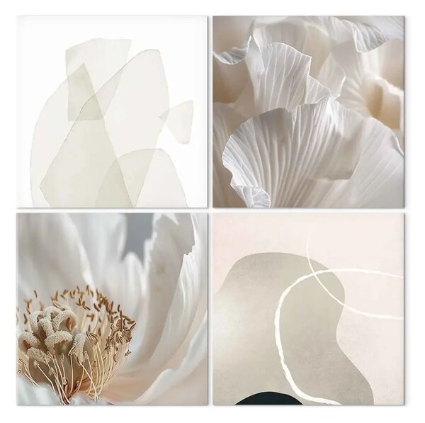 Quadro moderno Eleganza del bianco - strutture astratte ispirate alla natura