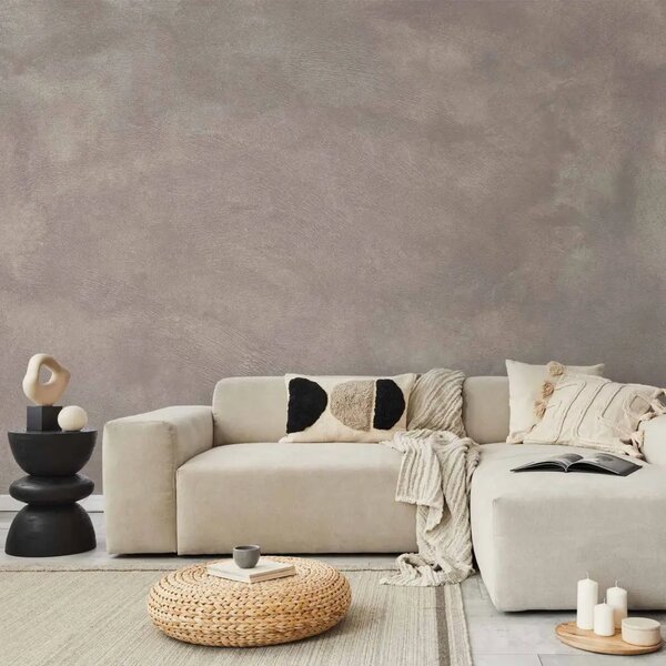 Carta da parati Soffice rosa - delicata texture in toni beige