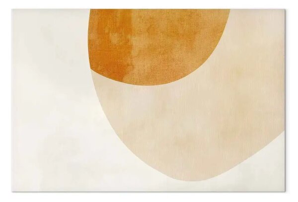 Quadro contemporaneo Forme che si intrecciano - composizione astratta in colori energetici in stile japandi