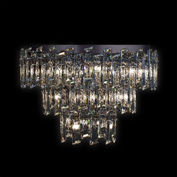 Arcadia frush lampada a soffitto 3 ripiani 3/6/9 luci, cromo, 18 la