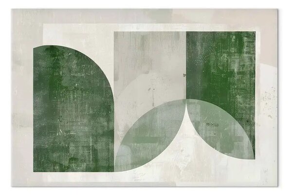 Quadro su tela Astratto verde - forme che si intrecciano con texture evidente