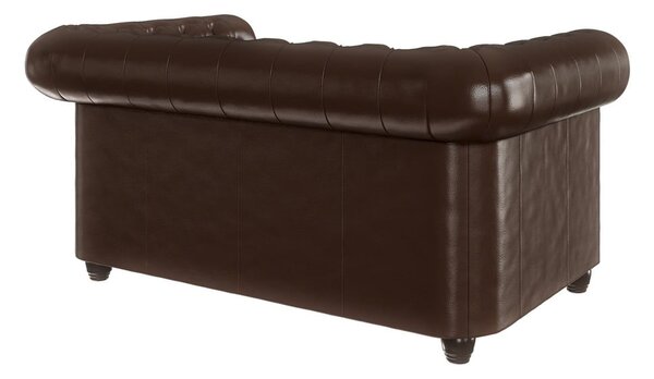 Divano letto marrone scuro in similpelle 148 cm York - Ropez