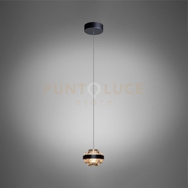 Geo sospensione singola, nero opaco, led 5w 400 lumen 3000 k, diam
