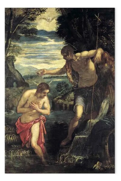 Riproduzione quadro Tintoretto - Battesimo di Cristo