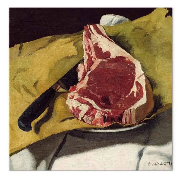 Riproduzione quadro Félix Vallotton - Una costata di manzo su carta gialla