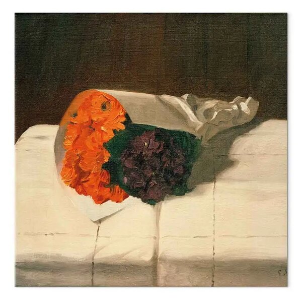 Quadro famoso Félix Vallotton - Bouquet di calendula e violetta