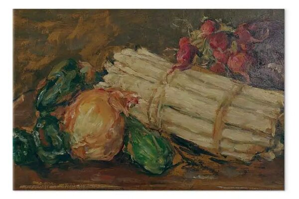 Quadro famoso Max Slevogt - Natura morta con asparagi e ravanelli