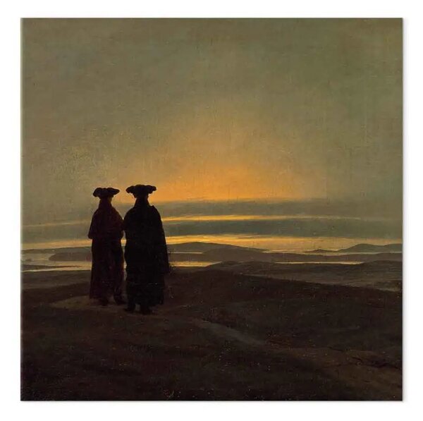 Riproduzione Caspar David Friedrich - Paesaggio serale con due uomini