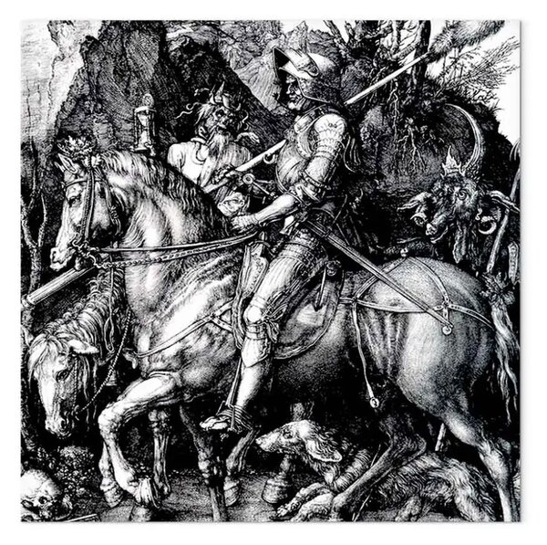 Riproduzione quadro Albrecht Dürer - Il cavaliere, la morte e il diavolo