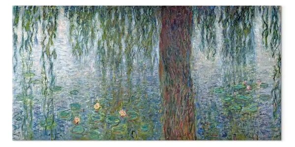 Quadro famoso Claude Monet - Waterlilies: Morning with Weeping Willows, detail of the left section
